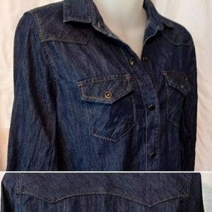 Gap western denim top shirt XS small